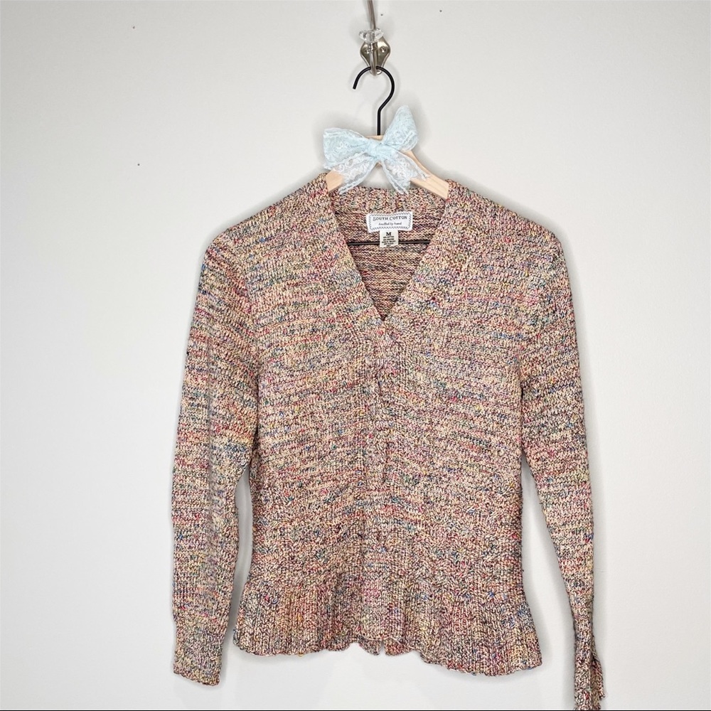 SOUTH COTTON Multicolored Textured Knitted Sweater